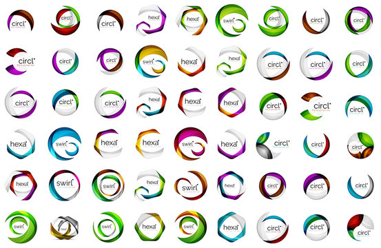 Modern overlapping shapes geometric logos
