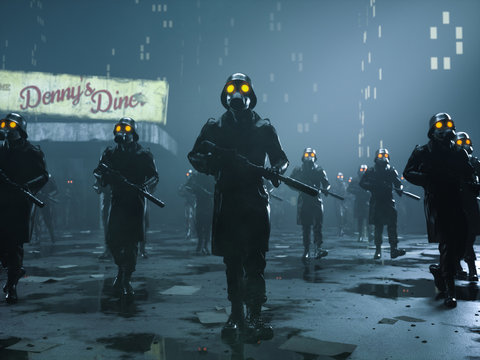 Dark futuristic army