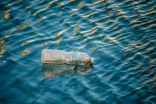Floating plastic bottle