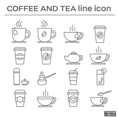 Set, coffee and tea icons.