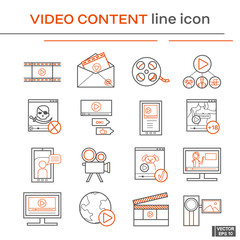 Set of video content icons.