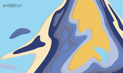 Abstract banner template with 3D paper cut art