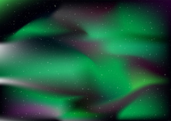 Abstract aurora with star on black background.