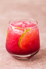 Alcoholic cocktail sour cherry gin or porch crawler. Lemonade.