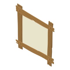 Wooden board icon, isometric style
