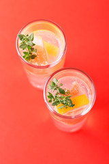 Gin bitter lemon with thyme and grapefruit.