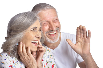  laughing  senior couple