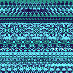Striped ethnic seamless pattern. Floral wallpaper. Decorative ornament for fabric, textile, wrapping paper.