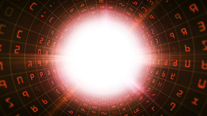 Round Red Binary Tube with Orange Signs