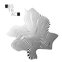 Abstract striped wavy shape