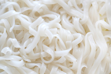 Boiled rice noodles, close up image. - obrazy, fototapety, plakaty