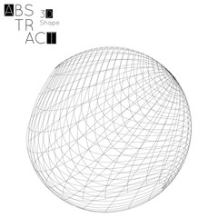 Abstract 3D wireframe geometric shape isolated on white background. 3D sphere