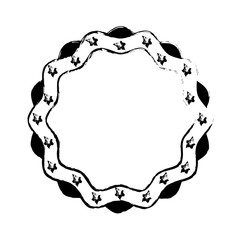 vintage label stars border decoration vector illustration sketch