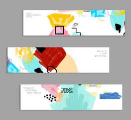 Abstract collage made with scribbles  markercanyon strokesblack geometric shapes