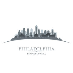 Naklejka premium Philadelphia Pennsylvania city silhouette white background