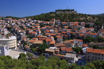 Fototapeta na wymiar View of Sibenik in Croatia from the castle 