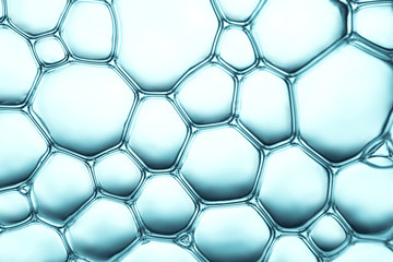 Macro close up of soap bubbles look like scientific image of cell and cell membrane