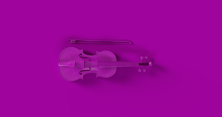 Purple Violin 3d illustration	