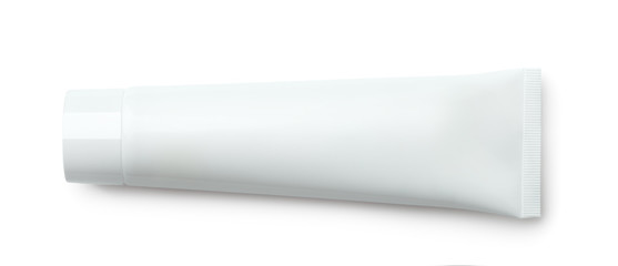 Top view of blank plastic cosmetic tube