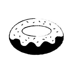 sweet dessert donut cream chips vector illustration sketch