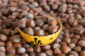 hazelnut concept. hazelnut in the box. hazelnut market