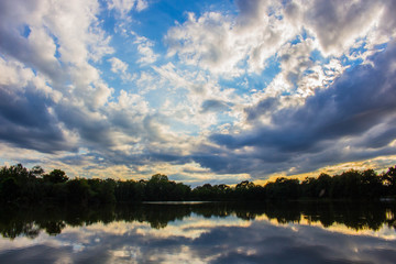Sunset by the lake n Ceske Budejovice