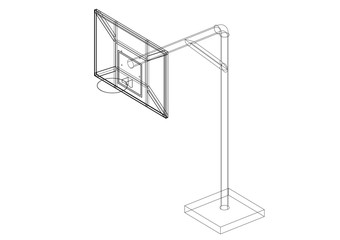 Backboard 3D blueprint - isolated