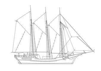sealing ship blueprint - isolated