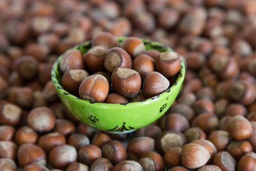 hazelnut concept. hazelnut in the box. hazelnut market