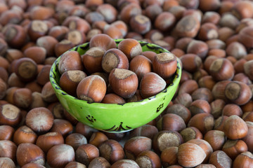 hazelnut concept. hazelnut in the box. hazelnut market