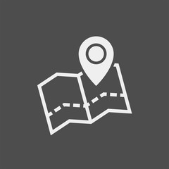 Gps flat vector icon. Location flat vector icon. Map pin flat vector icon	