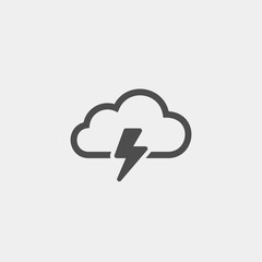 Lightning flat vector icon. Storm flat vector icon