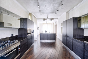 Interior design modern kitchen in the new house.
