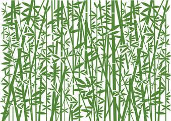 Obraz premium Bamboo, Decorative green background. Stylized Illustration of green bamboo decorative background.Vector available. 