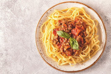 Italian pasta bolognese.