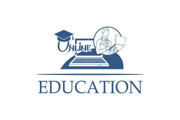 Online education. Concept icons for web and mobile services. Education, online learning. Online training courses.