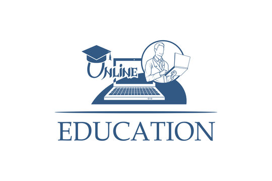 Online education. Concept icons for web and mobile services. Education, online learning. Online training courses.