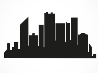 Fototapeta premium Vector city silhouette in a flat style. Modern urban landscape.vector illustration