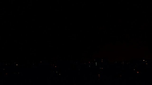 Lighting, Thunderbolt in City, Town, Storm in Night, Raining Downtown View 4K