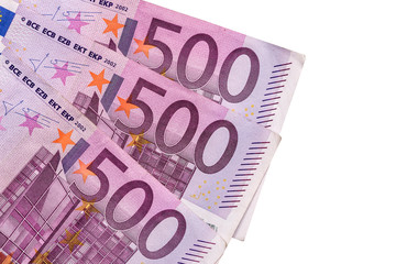 euro banknotes isolated on white background