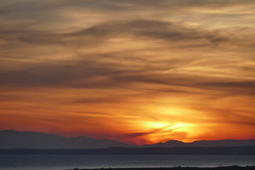 Naklejka na ściany i meble Schöner Sonnenuntergang in Griechenland