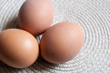 Macro of three eggs