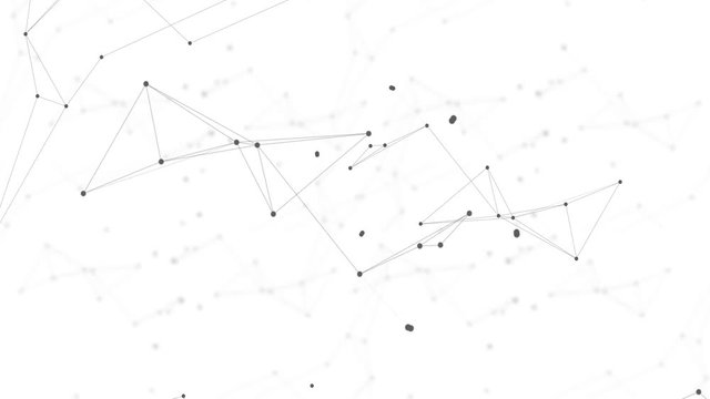 Loopable polygon blockchain technology network futuristic abstract black net on white background. Global cryptocurrency blockchain business banner concept. 4K seamless loop video footage animation