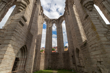 Fototapeta premium Ruins of an medieval church in Visby, on the island of Gotland, Sweden. 