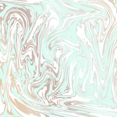 Marble paper texture imitation, suminagashi ink stains background, pale pastel mint aqua blue and gold