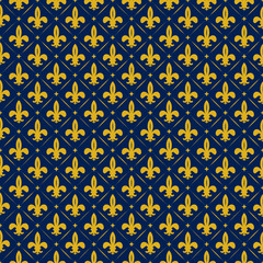 French fleur de lis, lily texture, yellow and blue © Oculo