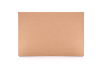 Cardboard mail box isolated on a white background.