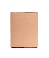 Cardboard mail box isolated on a white background.