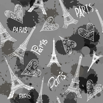 seamless eiffel tower Paris background
