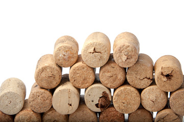 Wine corks on the white or background